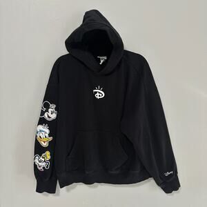H&M x Disney 100 Mens Medium Sweatshirt Hoodie Black Mickey Patch
